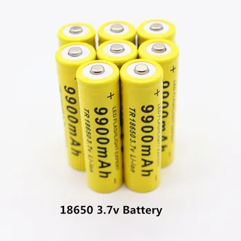 2vnt/Daug 18650 baterija 3.7 V 9900mAh įkrovimo liion akumuliatoriaus Led žibintuvėlį, Fakelą batery litio baterija+ Nemokamas Pristatymas