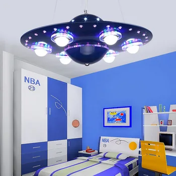 Nuotolinio valdymo UFO liustra vaikų kambarys berniukas miegamasis LED skraidančia lėkšte žibintai kūrybos animacinių filmų erdvėlaivių Liustra