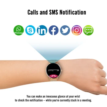 IOWODO X2 Smart Watch Moterų Aukso Spalvos Širdies ritmo Miego Stebėjimo Fitness Tracker Vandeniui 5ATM Smartwatch 