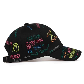 Aukštos kokybės mados Grafiti spausdinimo beisbolo kepuraitę Pavasario vasaros lauko laisvalaikio skrybėlę Reguliuojamas hip-hop street skrybėlės, kepurės Unisex
