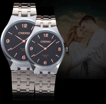 CHENXI Rose gold Laikotarpį Mėgėjams Žiūrėti Vyrų Laisvalaikio Mergaitė mens watch analoginis nerūdijančio plieno kvarcinis laikrodis vyrų Moteriški laikrodžiai