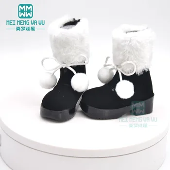 BJD priedai lėlės batai tinka 1/3 BJD SD10 SD13 lėlės mados Aukščio sniego batai juoda, balta