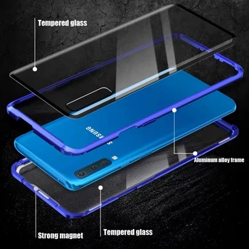 360 Magnetinio Adsorbcijos Metalo Case For Samsung Galaxy S20 FE S8 S9 S10 A51 A71 A50 A70 A50s A10 A30 A31 M31 Dvipusis Stiklo