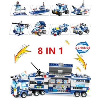 762Pcs Miesto Policijos Orlaivių Automobilių Robotas Blokai Nustatyti SWAT Suderinama LegoINGs Playmobil Kūrėjas Asamblėjos Švietimo Žaislai