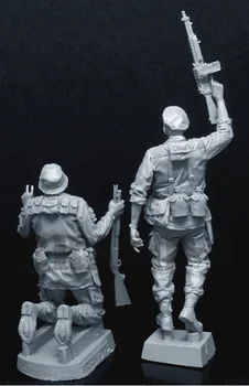 1:35 masto Vietnamo Karo MUMS Pergalę 2 Žmonės miniatiūros Dervos Modelio Rinkinio Modelis Nemokamas Pristatymas