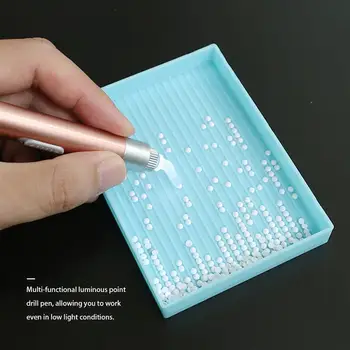 USB Diamond Tapybos Pen Šviesos Arka Pincetu Pen Nustatyti Diamond Tapyba Priedai, Komplektas 5D Crystal 