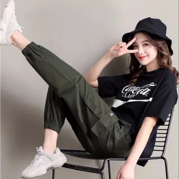 2020 M. Moteris Krovinių Kelnės Atsitiktinis Streetwear Harajuku Kelnes Hip-Hop Haremo Kelnės Jogger Sweatpants Aukštos Juosmens, Palaidi Moterų Kelnės