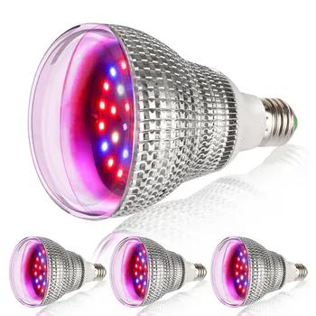 (4pcs/Lot) Visą Spektrą 50W LED Grow Light E27 Augalų Lempos Patalpų Hydroponics Šiltnamio efektą sukeliančių Palapinė Gėlių, Daržovių Auginimo Lemputė