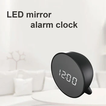 Skaitmeninis USB stalo Laikrodis-Žadintuvas su šviesos ir LED veidrodis Elektroninis Stalinis Laikrodis vaikams bedstand Pabusti su termometru ir snausti