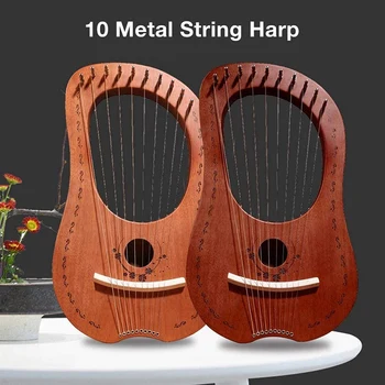 Lyra Arfa 10 String Arfa Nešiojamų Mažas Arfa su Patvariais Styginių Muzikos instrumentų Stabili Garso Kokybę, Arfa,Medienos Spalva