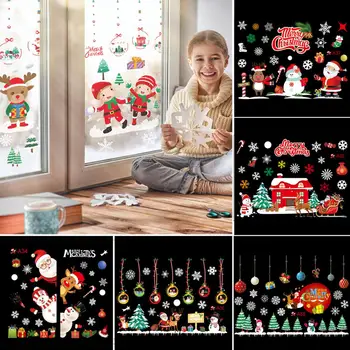 Kalėdų Senelis Kalėdų Windows Lipdukas Linksmų Kalėdų Dekoracijos Namų 