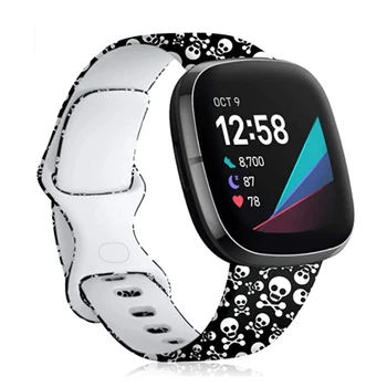 L/S Spausdinimo Silikono Dirželis Fitbit Versa 3/Prasme Smart Watch Band Gėlių Modelio Apyrankę Ant Riešo Dirželiai Fitbit Versa 3
