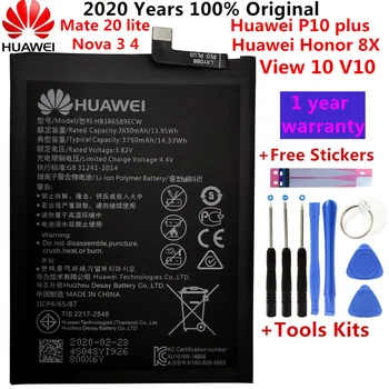 Hua Wei Originalus 3750mAh HB386589ECW Baterija Huawei P10 plius Garbę 8X Peržiūrėti 10 V10 BKL-L09 BKL-AL20 BKL-AL00 Baterijas +Įrankiai
