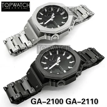 GA-2100 GA2100 Metalo Watch Band Bezel Dirželis/Case 316L Nerūdijančio Plieno, Plieno Diržo Su Įrankiais, Didmeninė Watchband GA2100