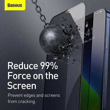 Baseus 2vnt 0,3 mm Grūdintas Stiklas iPhone 12 Pro Max Ultra Plonas Pilnas draudimas Screen Protector, iPhone, 12 Mini Stiklo Plėvelės