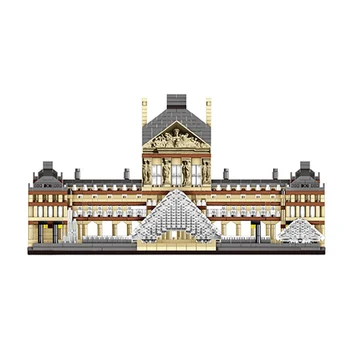 Lezi 8040 Pasaulio Architektūros Paryžiaus Luvro Muziejus 3D Modelį 