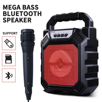 LED Portable Bluetooth Speaker Belaidžio Boom Box žemų dažnių garsiakalbis Heavy Bass Bevielio Lauko Su Mikrofonu