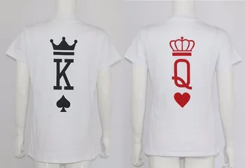 Mados Grafinis Tumblr Pokerio Spausdinimo Karalius Ir Karalienė Širdies Streetwear Tshirts 2018 M. Vasaros Moterims, Vyrams Trumpomis Rankovėmis Atsitiktinis Pora Mylėtojas