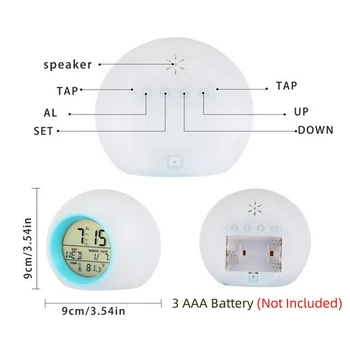 LED Laikrodis-Žadintuvas šviesų Naktį Žėrintis Laikrodžiai Termometras, Šviesos, Skaitmeninis Laikrodis Vaikams Lentelė Darbalaukio Despertador 7 Spalvų