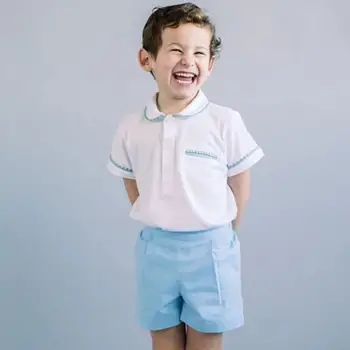 2vnt ispanijos Drabužius Kūdikiui Berniukas Boutique Drabužių Nustatyti 2020 Kūdikio Gimtadienio Kostiumas Bamblys Smocked Kostiumai Brolio Apranga