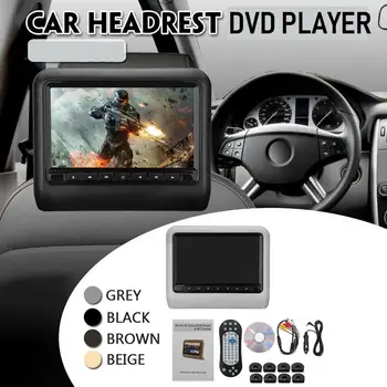 Nemokamas pristatymas 9 colių automobilinis pagalvėlės DVD grotuvas su USB/SD,Laikiklis,HDMI,32 bitų Žaidimas,IR,FM siųstuvas,HD ekranas,pastatytas garsiakalbis