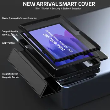 Magnetinio PU Odos Flip Cover For Samsung Galaxy Tab A7 10.4 SM-T500 SM-T505 Atveju, atsparus smūgiams Šarvai Smart Miego Pabusti Tablet Atveju