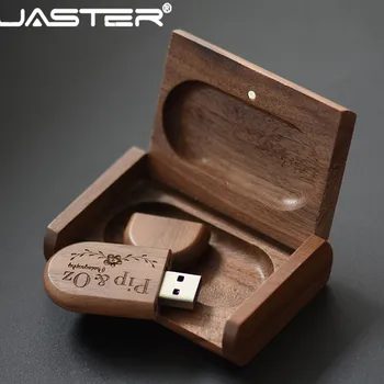 JASTER USB 2.0 karšto pardavimo Ovalo formos Medinis USB+ BOX pendrive (nemokamai logotipą) USB 4GB 8GB 16GB 32GB 64GB USB flash drive