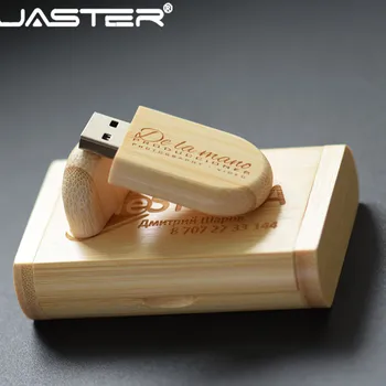JASTER USB 2.0 karšto pardavimo Ovalo formos Medinis USB+ BOX pendrive (nemokamai logotipą) USB 4GB 8GB 16GB 32GB 64GB USB flash drive