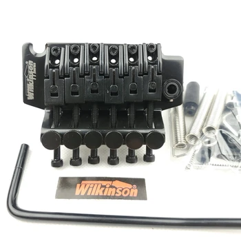 Wilkinson Licencijuota 6-String Elektrinė Gitara Double Locking Tremolo Sistema Tiltas 42mm R2 Riešutų Juoda WODL1