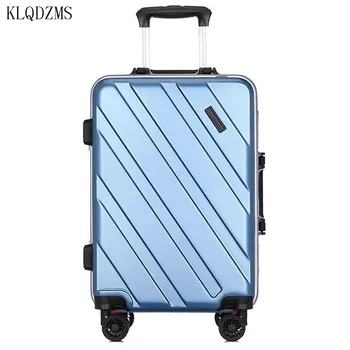 KLQDZMS 20/24inch Aukštos kokybės PC geležinkelių bagažo suktuko transportavimo krepšiai aliuminio rėmas kelionės lagaminą ant ratų