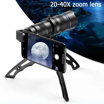 Neprivaloma HD 20X-40X Zoom Mobilus Teleskopas teleobjektyvą Monokuliariniai Mobiliojo Objektyvas su Selfie Trikojo 