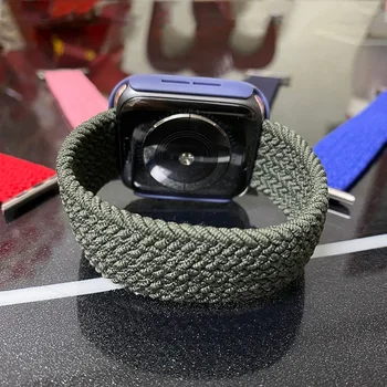 Nailono Tinklelio Solo Kilpos Diržas, Apple watch band 44mm 40mm Medžiaga-jaustis Elastingas Diržas apyrankę iWatch 