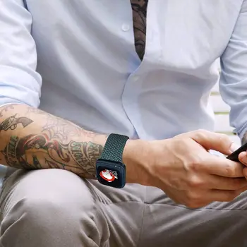 Nailono Tinklelio Solo Kilpos Diržas, Apple watch band 44mm 40mm Medžiaga-jaustis Elastingas Diržas apyrankę iWatch 