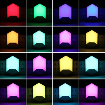 Nuotolinio Valdymo RGB 16 Spalvų LED Naktinis Apšvietimas Pritemdomi ES, JAV, UK Plug naktinė lempa Lempos Kūdikių, Vaikų Kambarys, Miegamajame sienos Lempos