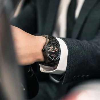 BOBO PAUKŠČIŲ Mechaninė Automatinė Vyrai Žiūrėti Medienos Laikrodžiai Chronograph Relogio Masculino Prabangus Laikrodis Medinėje Dėžutėje erkek kol saati