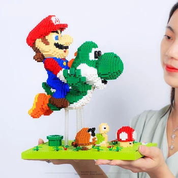 Balody Super Herojus Mario Fly Yoshi Blokai Goomba Koopa 3D Modelį 