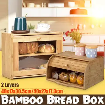 Bambuko Medinės Dėžės Saugojimo Bylos Dėl Duonos, Vaisių, Kartono Stalo Vestuves Namų Puošybai