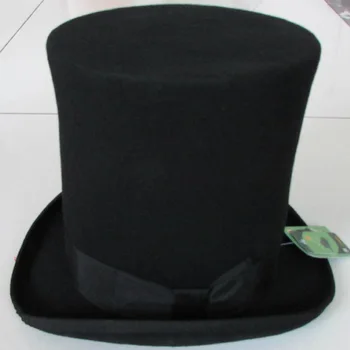 LIHUA 25cm (9.8 colių) Steampunk / Mad Hatter Top Hat Viktorijos Derliaus Vilnos Fedoras Skrybėlę derby skrybėlę Millinery/ Magas Skrybėlę Trik