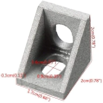 12-Gabalas Aliuminio Profilio Kampo Laikiklis L-Formos stačiu Kampu Jungties Standartas, 6mm Griovelį Aliuminio Ekstruzinio Profilis