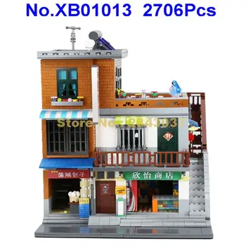 2706pcs kūrybos street view mieste kinijos miestų kaime 10 blokų Žaislas