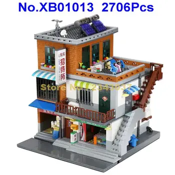 2706pcs kūrybos street view mieste kinijos miestų kaime 10 blokų Žaislas