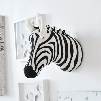 3D Gyvūnų Galvos Wall Mount Zebra/Elephant/Žirafa, Kimštiniai Žaislai, Vaikams, Vaikų Kambario Sienos Kabo Dekoro Gimtadienio, Kalėdų Dovana