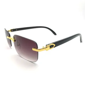 SOL DE ORO Vyrų Ir Moterų UV400 Akiniai nuo saulės Apsaugos Stačiakampio formos Frameless Sunglasse Vintage Retro