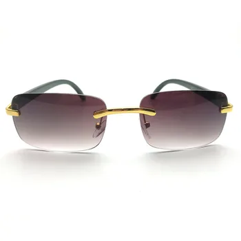 SOL DE ORO Vyrų Ir Moterų UV400 Akiniai nuo saulės Apsaugos Stačiakampio formos Frameless Sunglasse Vintage Retro