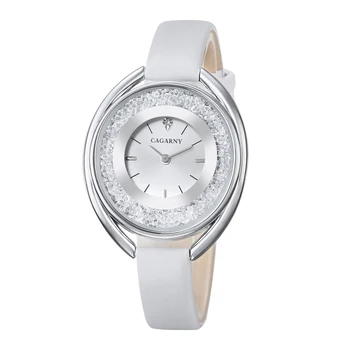 Minimalizmas Cagarny Moterų Laikrodžiai Kūrybos Atsitiktinis Sidabro Plieno Atveju Bling Kristalų Moterų Laikrodis Atsparus Vandeniui Populiarus Lady Laikrodis