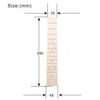 Klevų Fretboard Raudonmedžio Ukulėle Fingerboard 26 Colių Ukulėle su 3mm Dot 18 Nervintis Fretboard Dalys