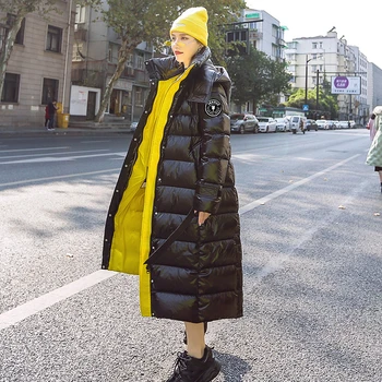 Aukštos kokybės žieminiai ilgi paltai moterims nėriniai-up žemyn medvilnės striukė mados šiltas moterų streetwear gobtuvu kailis Storas, su diržu MY286