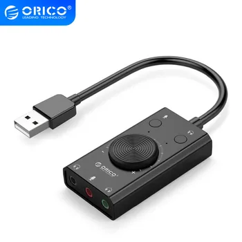 ORICO Išorinė USB Garso plokštė, Stereo USB Garso plokštė, Mikrofonas Garsiakalbis, Garso Lizdas 3.5 mm Kabelio Adapteris, skirtas PC Nešiojamas Nemokamai Ratai