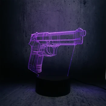LEMPUTĖ Battle Royale Žaidimas PUBG TPS pistoletas Pistoletas, Šautuvas 3D LED lempos naktį žibintai paauglys, miegamojo, stalo dekoras kietas lavos ekranas