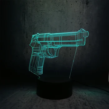 LEMPUTĖ Battle Royale Žaidimas PUBG TPS pistoletas Pistoletas, Šautuvas 3D LED lempos naktį žibintai paauglys, miegamojo, stalo dekoras kietas lavos ekranas